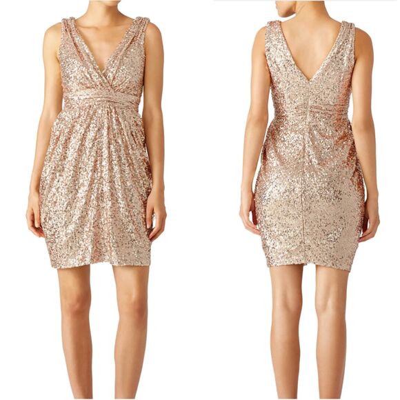 Badgley Mischka Dresses & Skirts - Badgley Mischka Fifth Avenue Showstopper Dress Gold Champagne Sleeveless Size 12